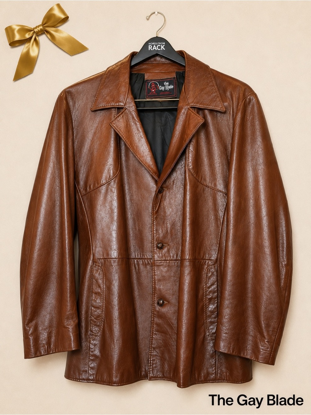 The Gay Blade Vintage Brown Leather Blazer Jacket Pacific Northwest XL